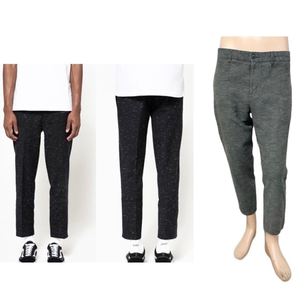 Obey Worldwide Latenight Neps Grey Slim Straight Cropped Pants 32